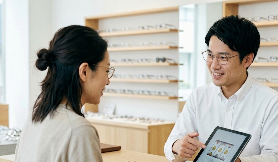 スタッフがスロットを案内