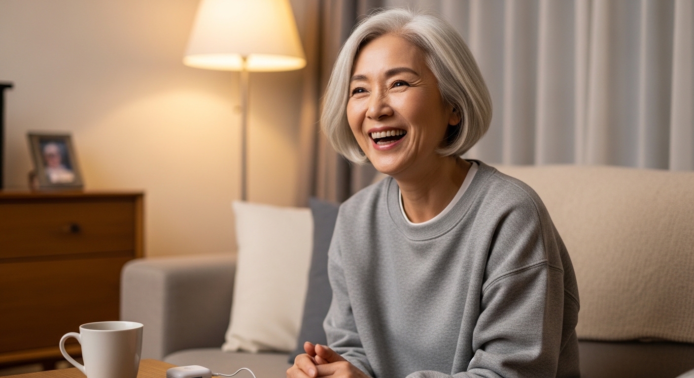 自宅でZealを使い日常生活を楽しむ女性